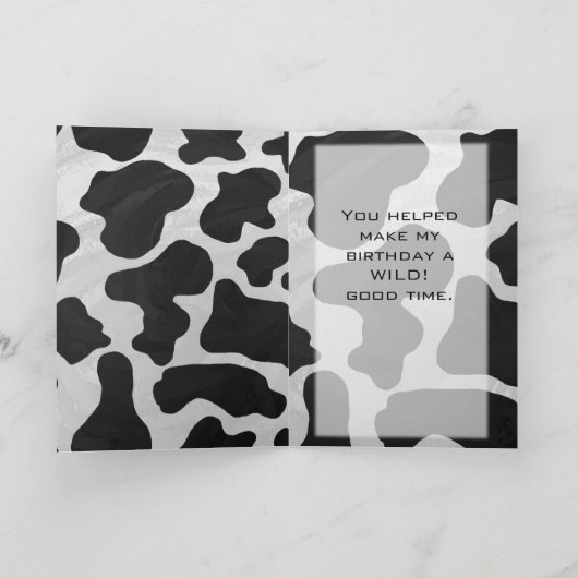 Monogram Koe zwart-wit Kaart (Binnen)