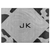 Monogram Koe zwart-wit Snijplank (Voorkant)