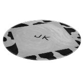 Monogram Koe zwart-wit Snijplank (Hoek)
