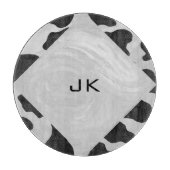 Monogram Koe zwart-wit Snijplank (Voorkant)