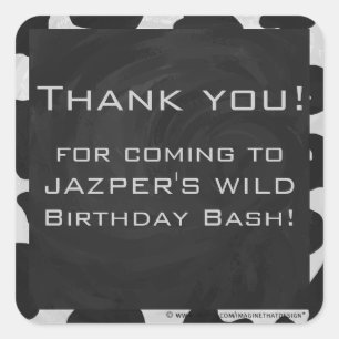 Monogram Koe zwart-wit Vierkante Sticker