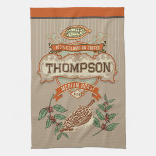 Monogram Koel rustiek Columbiaans Koffie Theedoek