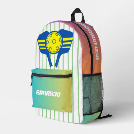 Monogram koele gradiënt strepen Pickleball spelers Bedrukte Rugzak