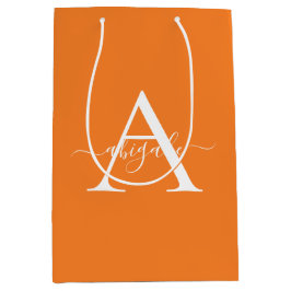 Monogram Koninklijk Oranje | Minimalistische Elega Medium Cadeauzakje