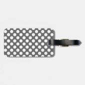 Monogram Kool Gray White Polka Dot Pattern Bagagelabel (Achterkant horizontaal)