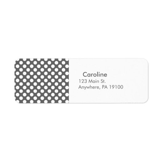 Monogram Kool Gray White Polka Dot Pattern Etiket (Voorkant)