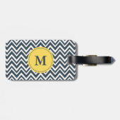 Monogram Kool, wit en geel zigzagpatroon Bagagelabel (Achterkant horizontaal)