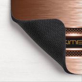 Monogram koper Metallic geborsteld aluminium look Muismat (Hoek)