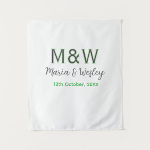 Monogram koppel grijs groen modern romantische dat wandkleed
