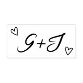 Monogram Koppels Minimalistische Bruiloft Zelfinktende Stempel (Design)