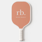 Monogram Koraal Peach Elegant Feminine minimalist Pickleball Paddle (Voorkant)