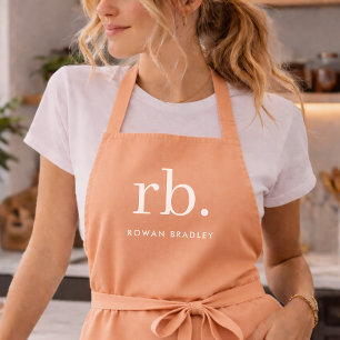 Monogram Koraal Perzik Elegant Vrouwelijk Minimali Schort
