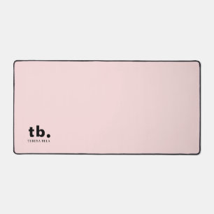 Monogram Koraalperzik Elegant Vrouwelijk Minimalis Bureaumat