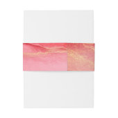 Monogram koraalroze bruiloft uitnodigingen wikkel (Achterkant Voorbeeld)