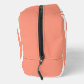 Monogram koraalroze gestreept zebrapatroon rendy toilettasje (Rechts)