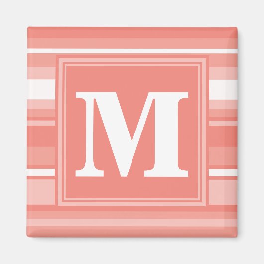 Monogram koraalstrepen magneet (Voorkant)