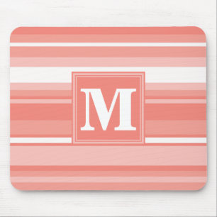 Monogram koraalstrepen muismat