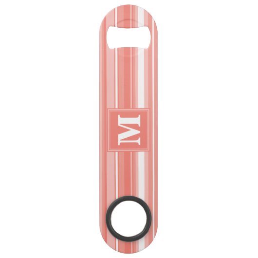 Monogram koraalstrepen speed flessenopener (Voorkant)