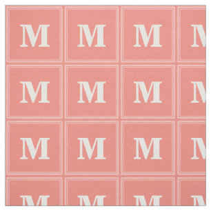 Monogram koraalstrepen stof
