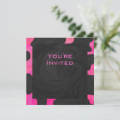 Monogram kow, warm roze en zwart afdrukken kaart (Staand voorkant)