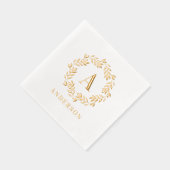 Monogram Krans Folie servetten Elegant Initiaal (Rechts)