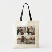 Monogram krans moderne elegante fotocollage tote bag (Voorkant)