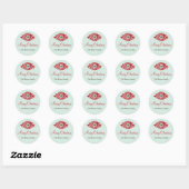 Monogram krans munt kerstvakantie cadeau label (Vel)