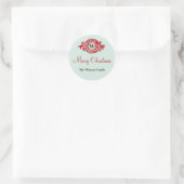 Monogram krans munt kerstvakantie cadeau label (Tas)