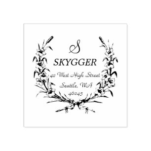 Monogram  krans 	rubberstempel