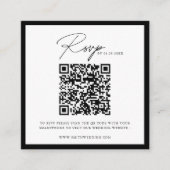 Monogram Krans Trouwen QR Code RSVP Informatiekaartje (Voorkant)
