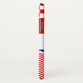 Monogram Kroatische vlag Hekskollage met chequers Case-Mate iPhone Case (Achterkant / rechts)