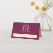 Monogram kroonkam wijn rode perzik bruiloft (Voorkant)