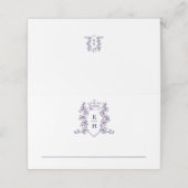 Monogram kroonkam wit paarse bruiloft (Buitenkant ongevouwen)