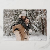 Monogram kuif hart kroon wit rose goud folie uitnodiging (Achterkant)