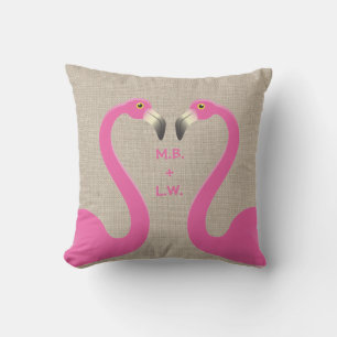 Monogram Kus Flamingo's Linnen Outdoor Kussen