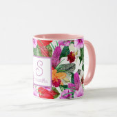 Monogram kustparadijs bloeit mok (Voorkant rechts)
