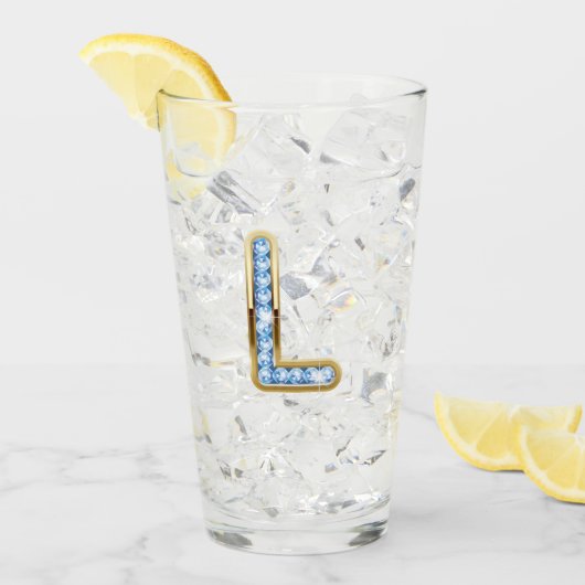 Monogram L - 16 oz glas (Voorkant ijs)