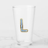 Monogram L - 16 oz glas (Voorkant)