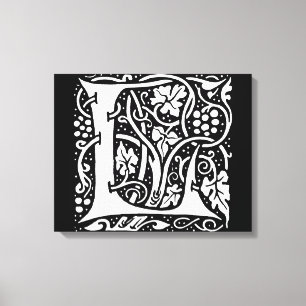 Monogram L Art Nouveau Canvas Afdruk