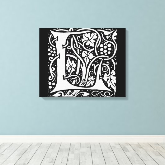 Monogram L Art Nouveau Canvas Afdruk (Insitu (Houten vloer))