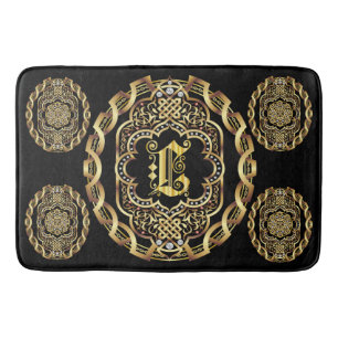 Monogram L Bath Mats past de Achterkleur van de Ve Badmat