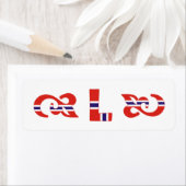 Monogram L Étiquette norvégien (En situation)