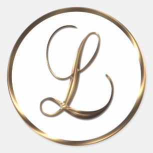 Monogram L Faux Bronze Ronde Sticker
