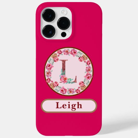  Monogram L Floral Case-Mate iPhone Case (Achterkant)