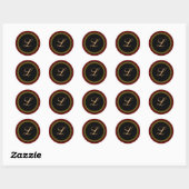 Monogram "L" goudkleurig script Ronde Sticker (Vel)