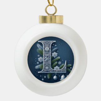 Monogram "L" Keramische Bal Ornament