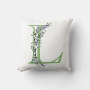 Monogram L Lavender Eucalyptus Kussen