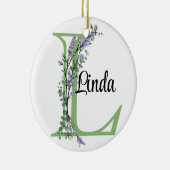 Monogram L lavender Eucalyptus poster Keramisch Ornament (Rechts)
