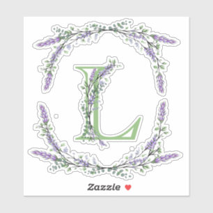 Monogram L Lavender Eucalyptus Sticker
