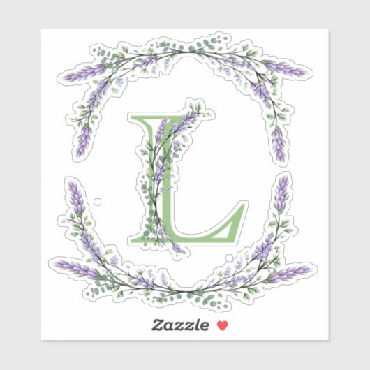 Monogram L Lavender Eucalyptus Sticker (Vel)